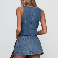 Stefenie Denim Skort Mid Wash