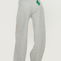Princess Polly Wide Leg Track Pant Bubble Text Grey Marle / Green