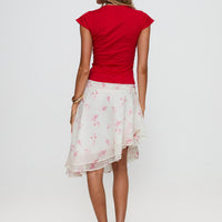 Charisse Asymmetrical Midi Skirt Floral