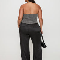 First Place Low Rise Satin Pant Black Curve