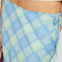 Seafarer Tie Side Maxi Skirt Blue Check
