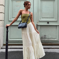 Gilchrist Low Rise Maxi Skirt Ivory Low impact