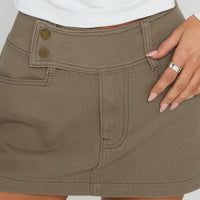 Giorja Studded Cargo Mini Skirt Khaki