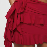 Rendezvous Mini Skirt Crimson