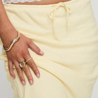 Mercer Linen Blend Maxi Skirt Lemon