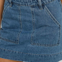 Hughes Mini Skirt Light Blue Denim