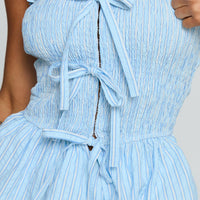 Saskea Strapless Top Blue