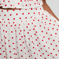 Valerio Maxi Skirt White / Red