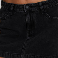 Nickei Denim Mini Skirt Black