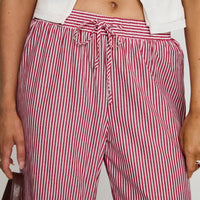 Holiday Tie Front Pants Red/White Stripe