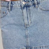 Nickei Denim Mini Skirt Light Wash Lower Impact