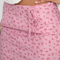 Gorgina Tie Maxi Skirt Pink Multi