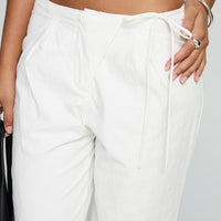 Leyah Tie Side Pants White