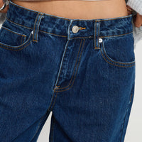 Shima Low Rise Straight Leg Jeans Mid Wash