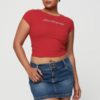 Faya Low Rise Denim Mini Skirt Dark Blue