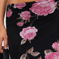 Modalla Maxi Skirt Black Floral