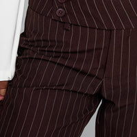 Kinkirk Flared Pants Brown Pinstripe