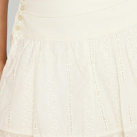 Fairylike Broderie Mini Skirt Ivory