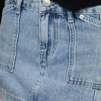 Pacific Coast Denim Cargo Skirt Light Wash