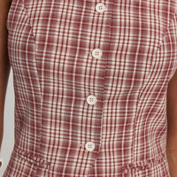 Theodosia Top Red Check