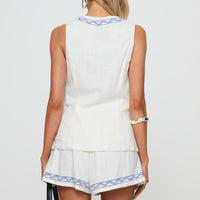 Sun And Palm Trees Vest Set White / Blue