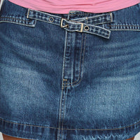 Tejano Blues Mini Skirt Blue Wash