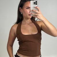 Katya Halterneck Top Mocha