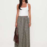 Cartmel Check Maxi Skirt Black / Cream