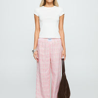Beach House Pants Pink Stripe