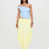Symphonia Asymmetrical Midi Skirt Butter Yellow