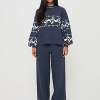Alpine Knit Pants Navy / Cream