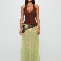 Pura Vida Lace Maxi Skirt Sage