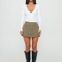 Giorja Studded Cargo Mini Skirt Khaki