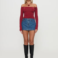 Nicolina Low Rise Denim Mini Skirt Light Wash Petite