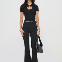 Pagano Pinstripe Flare Pants Black