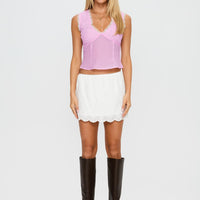 Wish Upon Broderie Mini Skirt White