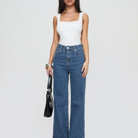 Lucille High Rise Flared Jeans Mid Wash