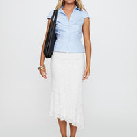 Mathylda Asymmetrical Lace Maxi Skirt White