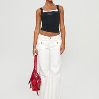 Benicale Low Rise Cargo Pants White