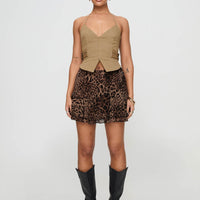 Luned Mini Skirt Leopard