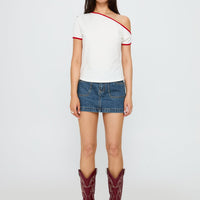 Pitcher Denim Mini Skirt Mid Blue Wash