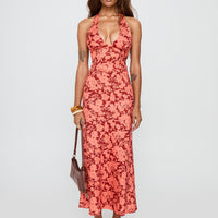 Casablanca Maxi Skirt Red Floral