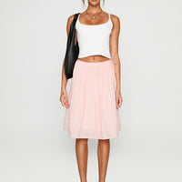 Maryanna Midi Skirt Pink Gingham