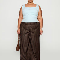 Cedars Low Rise Pant Brown Stripe Curve