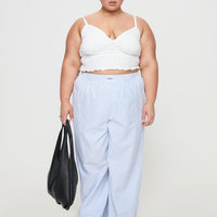 Beach House Pants Blue Stripe Curve