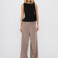 Rinah Belted Pants Brown