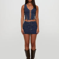 Edenette Top Mid Blue Wash