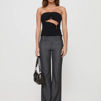 Kinkirk Flared Pants Grey Pinstripe Tall