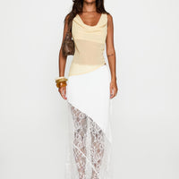 Castelli Lace Maxi Skirt White