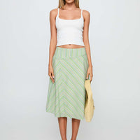 Vettie Midi Skirt Green Multi